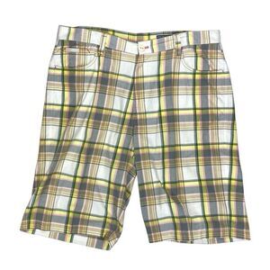 Enyce Bermuda Shorts Mens‎ 40 Gray White Plaid Beach Summer Y2K Streetwear Skate